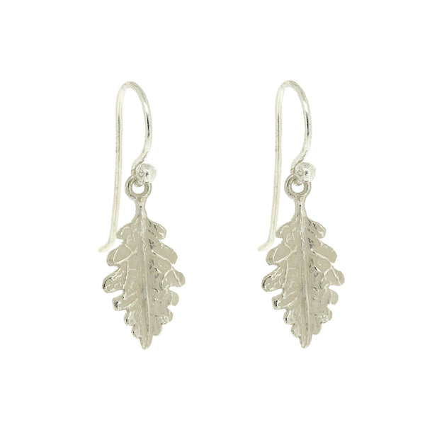 Nova Silver Oak Leaf Drop Earrings