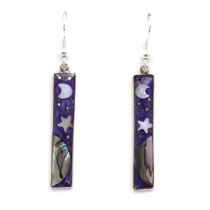 Large Rectangle Cosmic Earrings