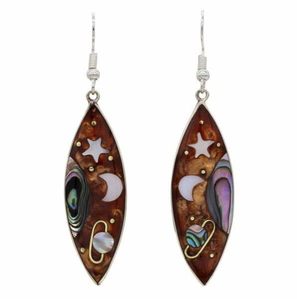Large Saturno Seed Rust Cosmic Earrings