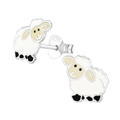 Sheep Sterling Silver Stud Earrings