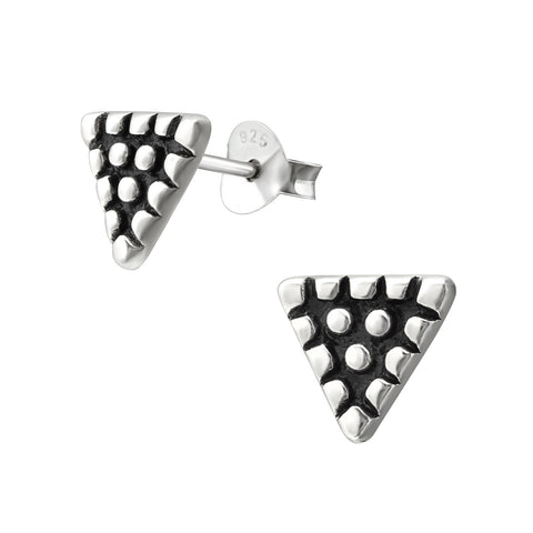Large Triangle Sterling Silver Stud Earrings