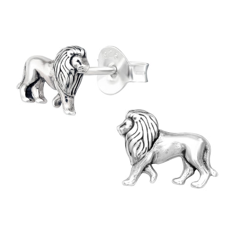 Lion Silver Sterling Silver Stud Earrings