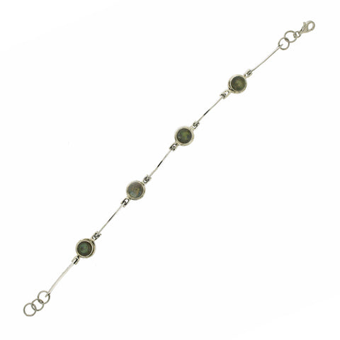 Nova Silver Labradorite Stone and Silver Bracelet