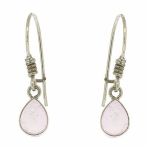 Nova Silver Rose Quartz Teardrop Earrings