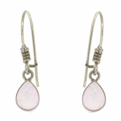 Nova Silver Rose Quartz Teardrop Earrings