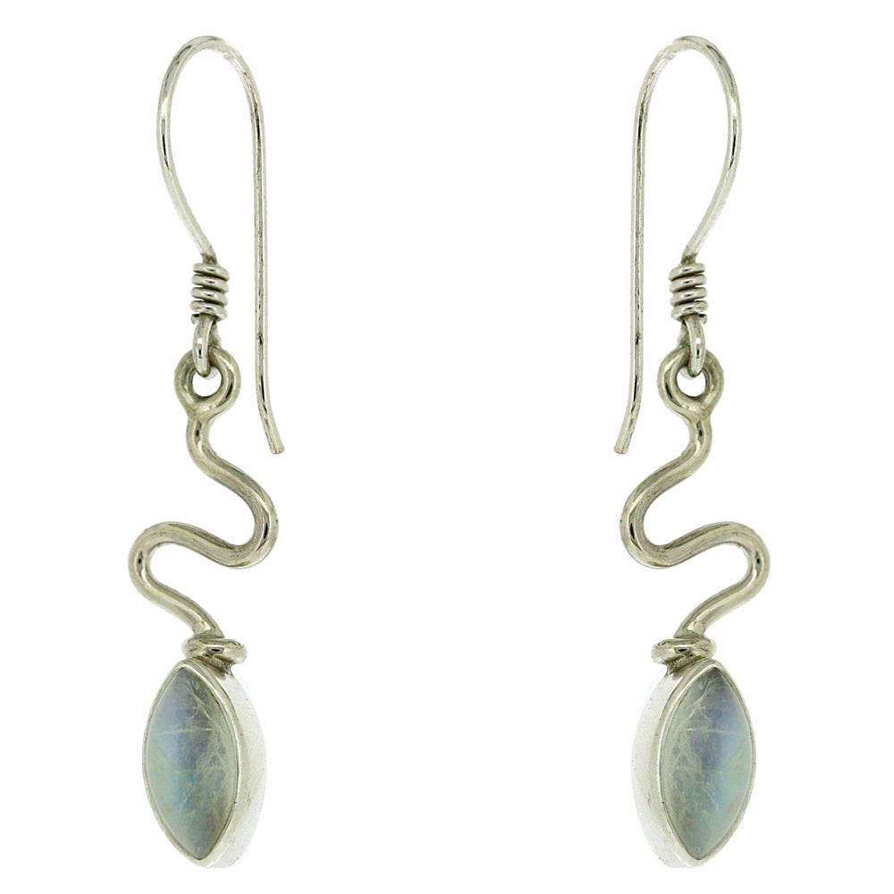 Nova Silver Moonstone Marquise Drop Earrings