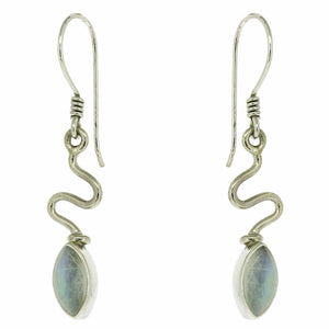 Nova Silver Moonstone Marquise Drop Earrings