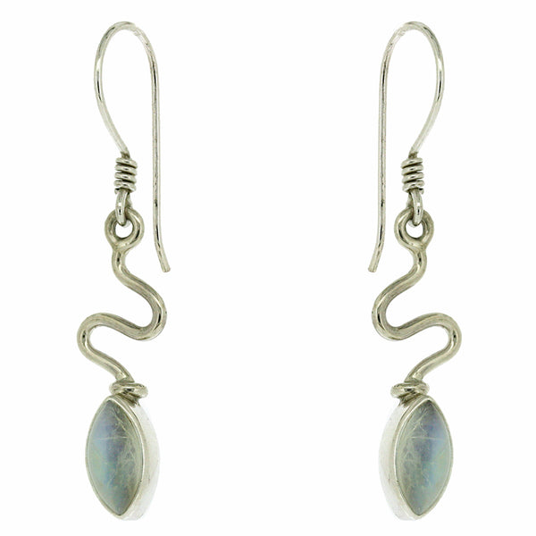 Nova Silver Moonstone Marquise Drop Earrings