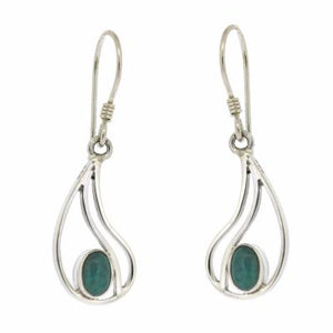 Nova Silver Turquoise Double Teardrop Earrings