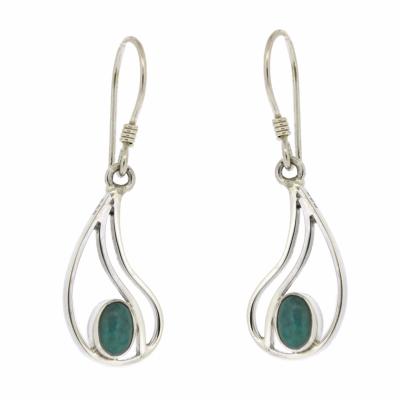 Nova Silver Turquoise Double Teardrop Earrings