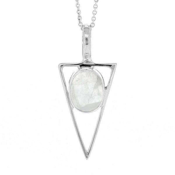 Nova Silver Moonstone Triangle Pendant
