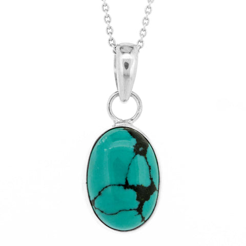 Nova Silver Turquoise Oval Pendant