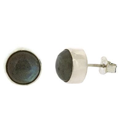 Nova Silver 8mm Round Labradorite Stud earrings