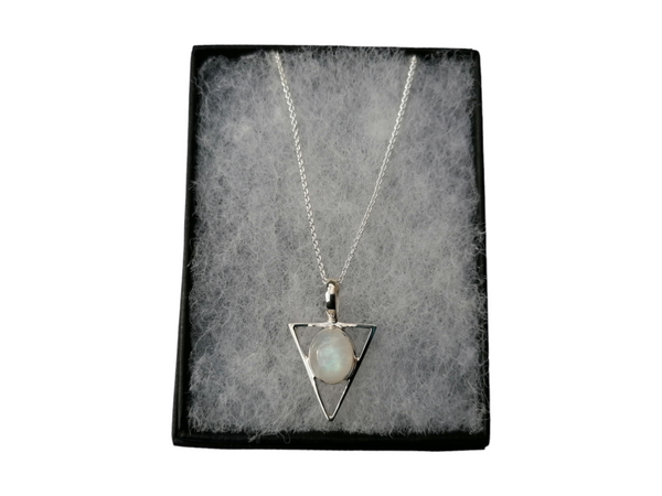 Nova Silver Moonstone Triangle Pendant
