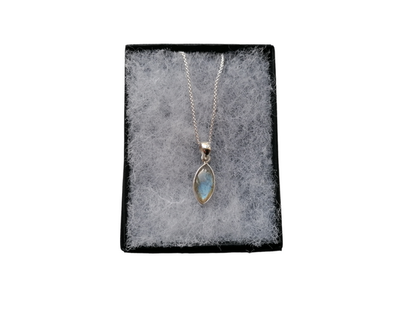 Nova Silver Labradorite Marquise Pendant