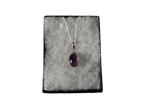 Nova Silver Amethyst Oval Pendant