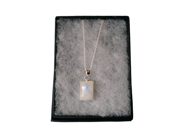 Nova Silver Moonstone Rectangle Pendant