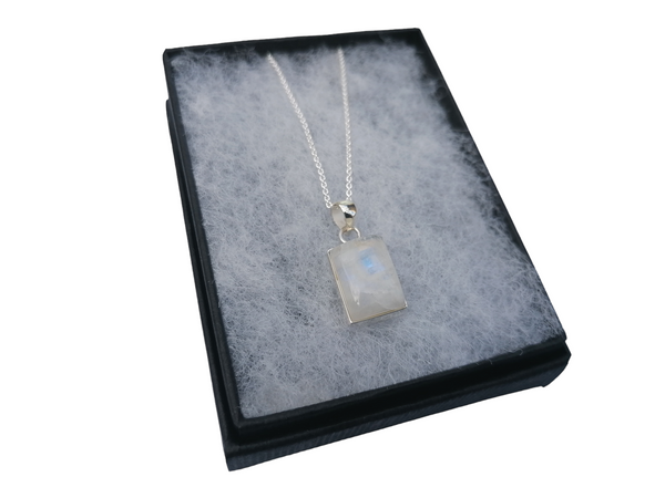 Nova Silver Moonstone Rectangle Pendant