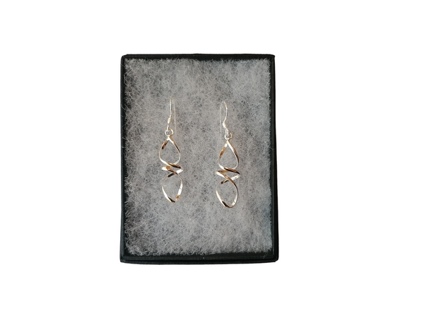 Nova Silver Twist Drop Earrings