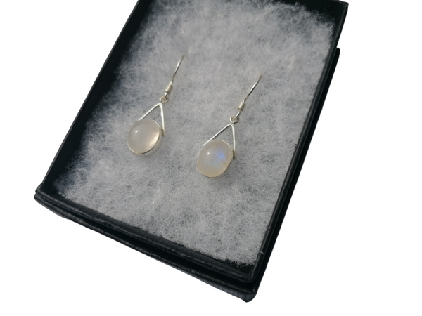 Nova Silver Moonstone Raindrop Drop Earrings