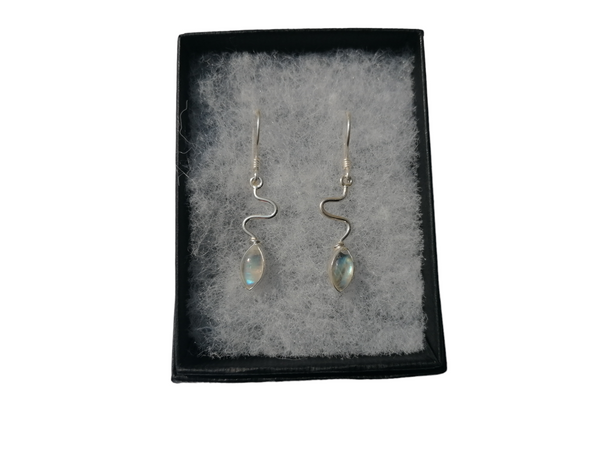 Nova Silver Moonstone Marquise Drop Earrings