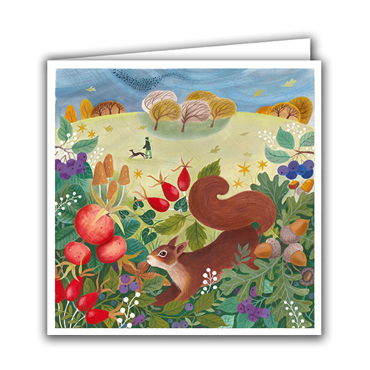 Autumn Squirrel Greetings Card