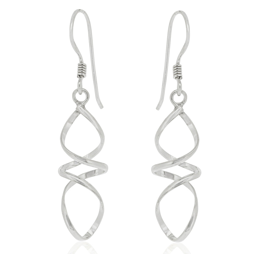 Nova Silver Twist Drop Earrings