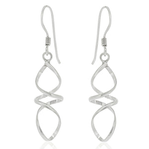 Nova Silver Twist Drop Earrings