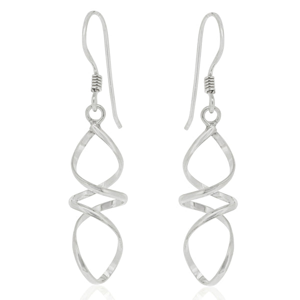 Nova Silver Twist Drop Earrings