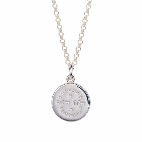 Rich Tea Biscuit Sterling Silver Necklace