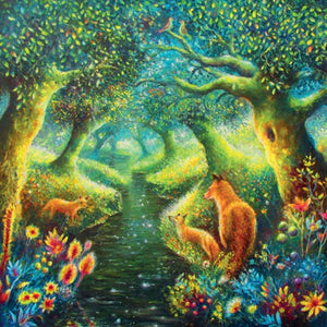 Playful Foxes Greetings Card