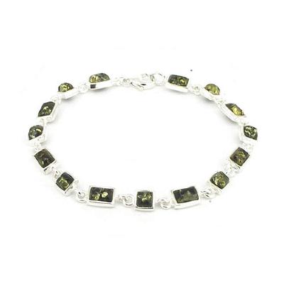Nova Silver Green Amber Bracelet