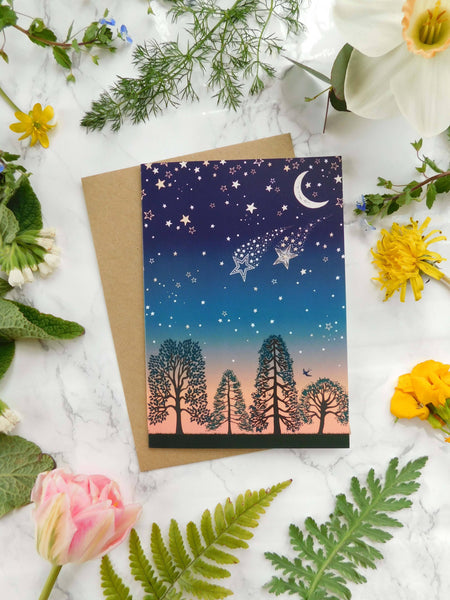 Shooting Stars Greetings Card CA68