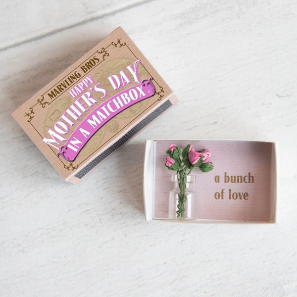 Happy Mother's Day Bunch of Roses in a Matchbox
