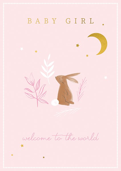 Baby Girl Welcome To The World Greetings Card