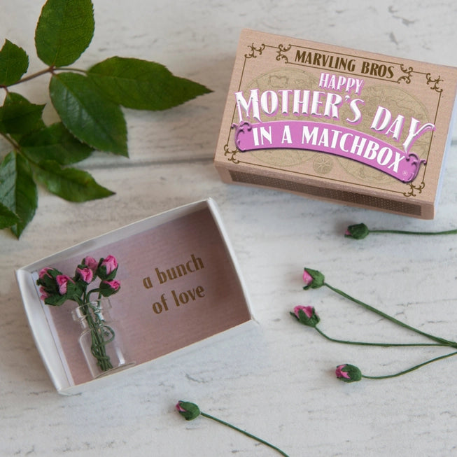 Happy Mother's Day Bunch of Roses in a Matchbox