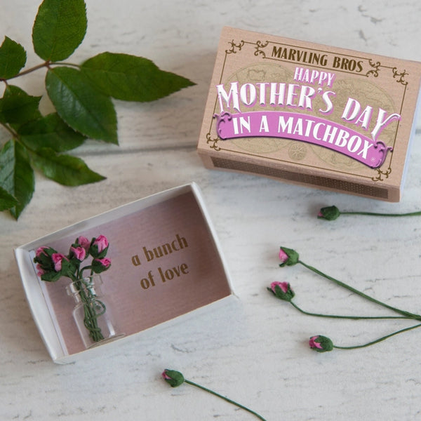 Happy Mother's Day Bunch of Roses in a Matchbox