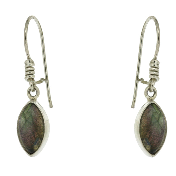 Nova Silver Marquise Labradorite Drop Earrings