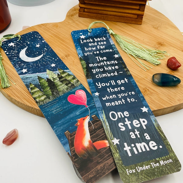 Fox Under The Moon Bookmark One Step At A Time