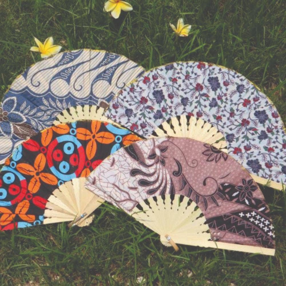 Batik Fan Assorted Colours and Designs 28cm – Olive and Myrtle