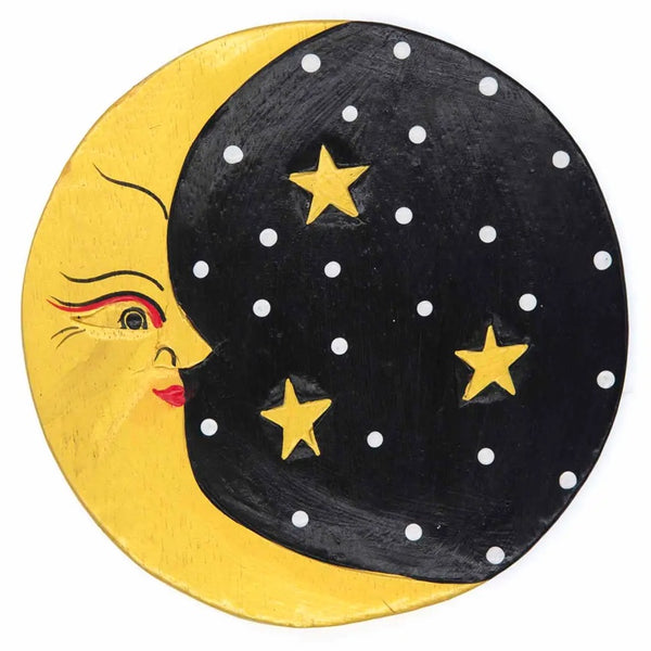 Black and Gold Moon Wall Plaque