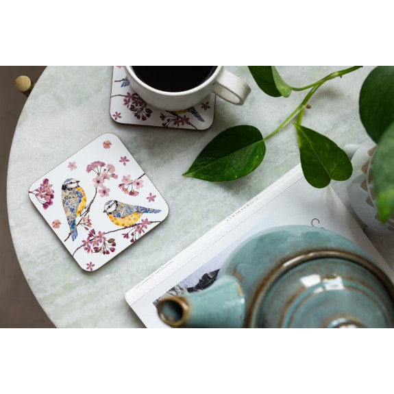 Blue Tits and Blossom Set of 4 Coasters