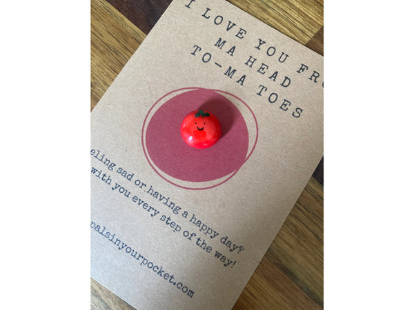 I Love You Painted Tomato Pebble Appreciation Gift