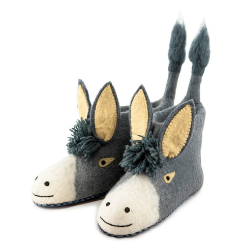 Adult Darci Donkey Felt Slippers