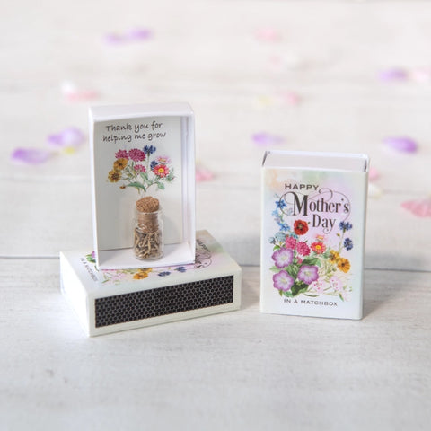 Happy Mother's Day Wild Flower Seeds in a Matchbox