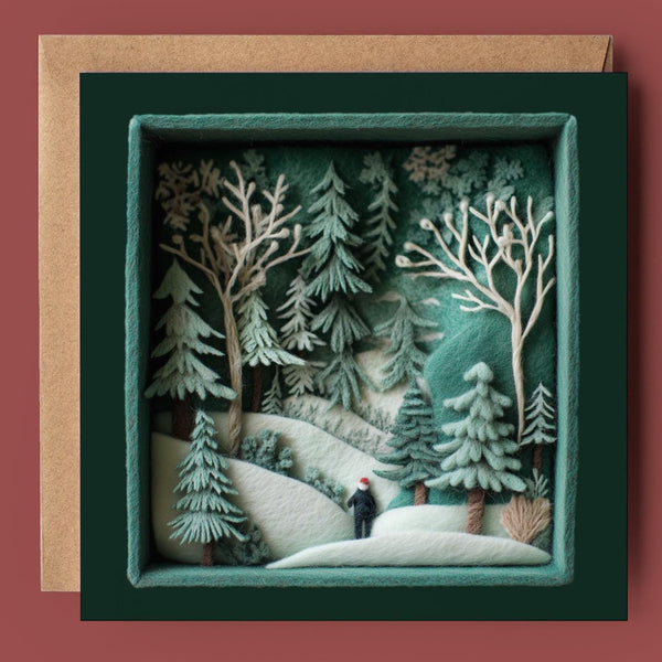 Snowy Woodland Walk Greetings Card GP07