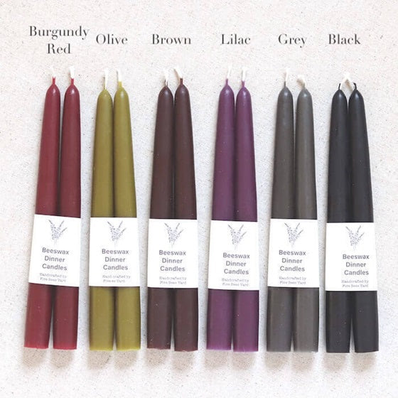 Large Handmade Beeswax Dinner Candles – Set of 2