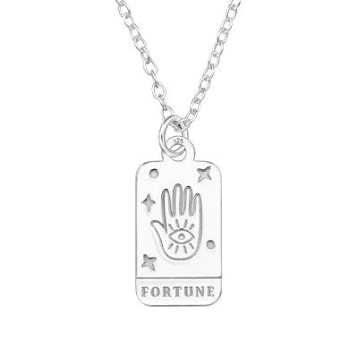 Fortune Tarot Card Silver Pendant
