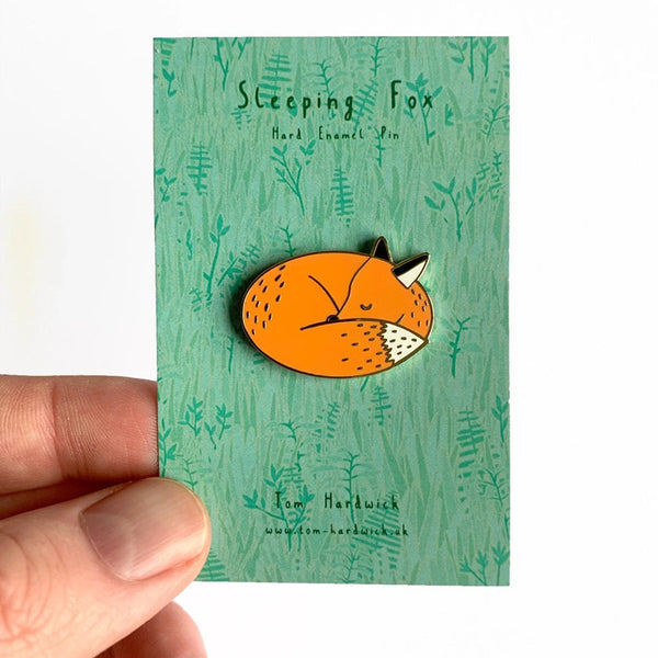 Sleeping Fox Enamel Pin
