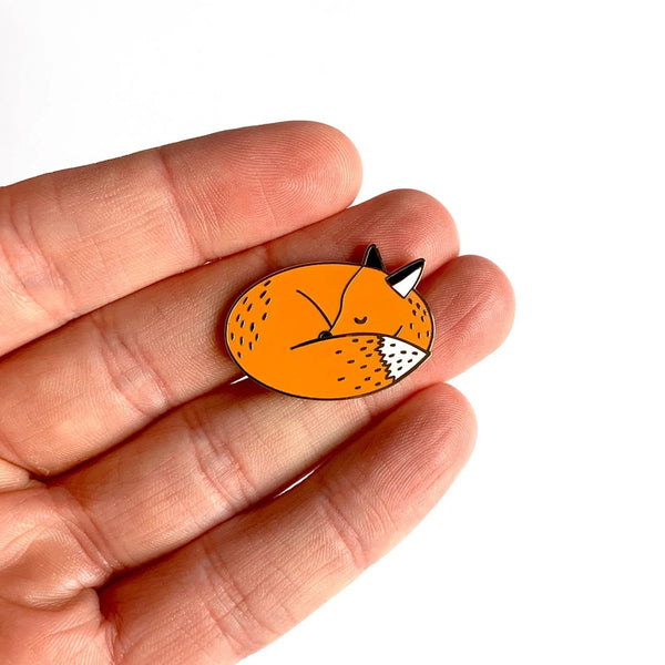 Sleeping Fox Enamel Pin